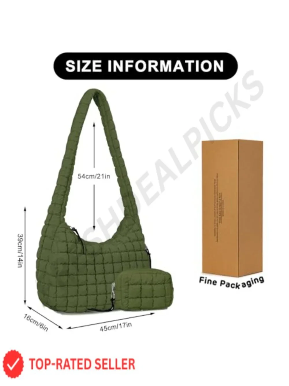 Large Quilted Puffer Tote Bag Lightweight Nylon Carryall Crossbody with Makeup